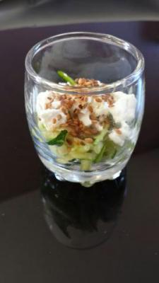 Verrines de courgette et chèvre