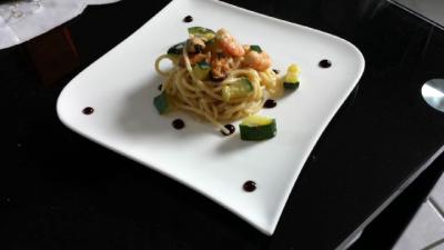 Spaghettis courgettes et fruits de mer