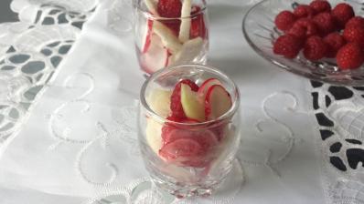 verrine radis et framboises