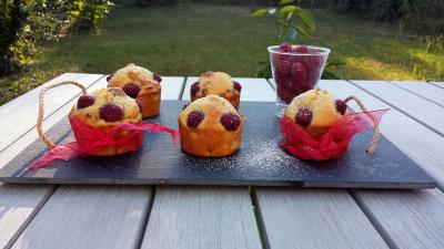 Muffins framboises – noisettes