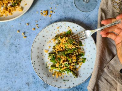 Asperges en crumble