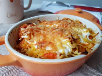 Gratin de courge shiatsu et pâtes