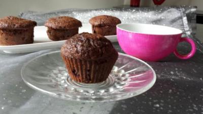 Muffins chocolat, coeur fondant choco blanc