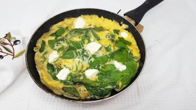 Omelette aux épinards