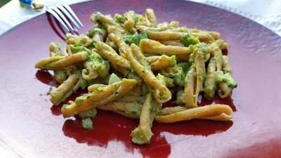 Pâtes à la crème de haricots verts