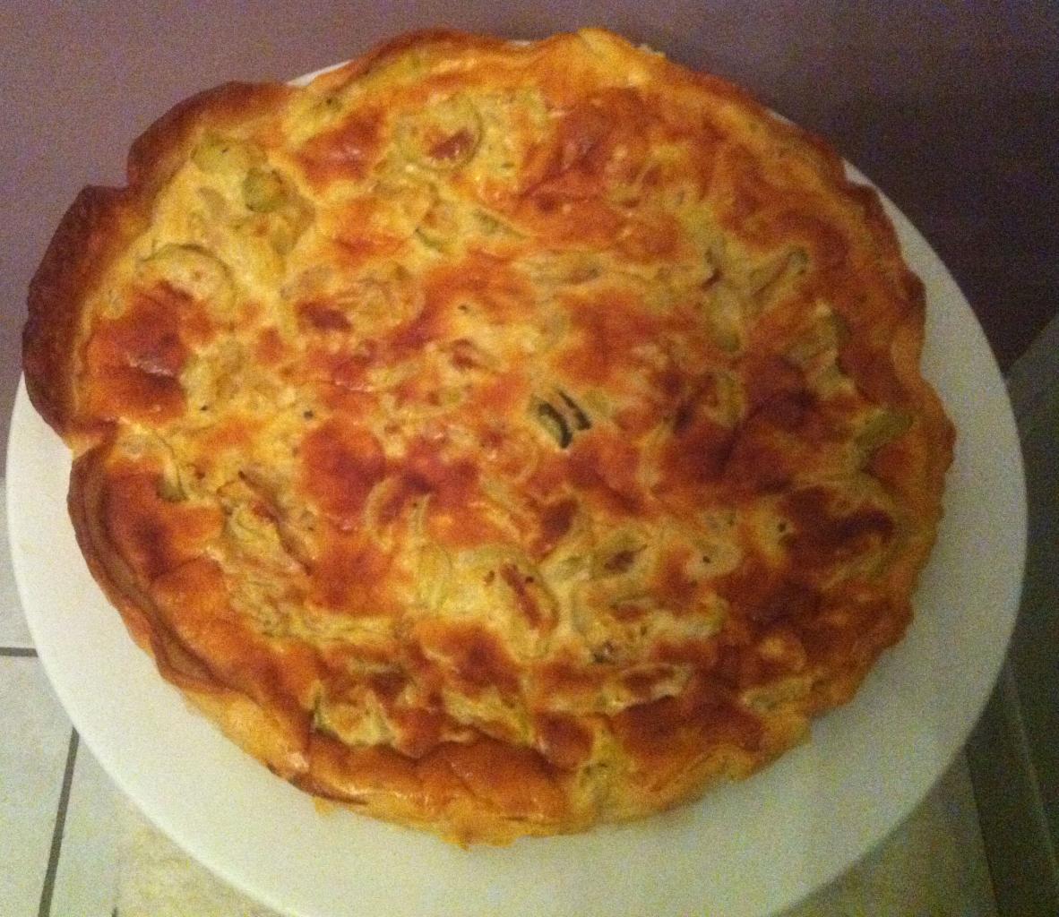 Tarte courgettes, chèvre et miel