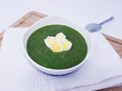 Velouté pommes de terre et épinards au piment