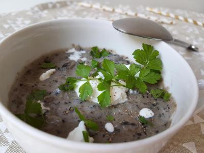 Velouté de champignons au chèvre